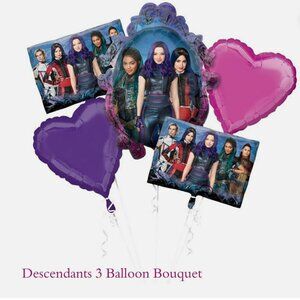 5pc Descendants 3 Balloon Bouquet ~ Girls Birthday Party Decoration Supplies
